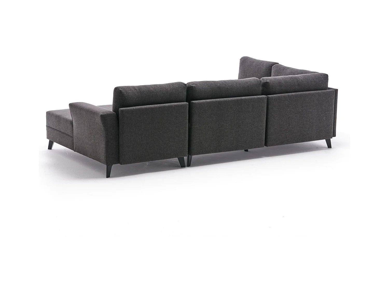 Canapé panoramique d'angle convertible Lalaria Tissu Anthracite