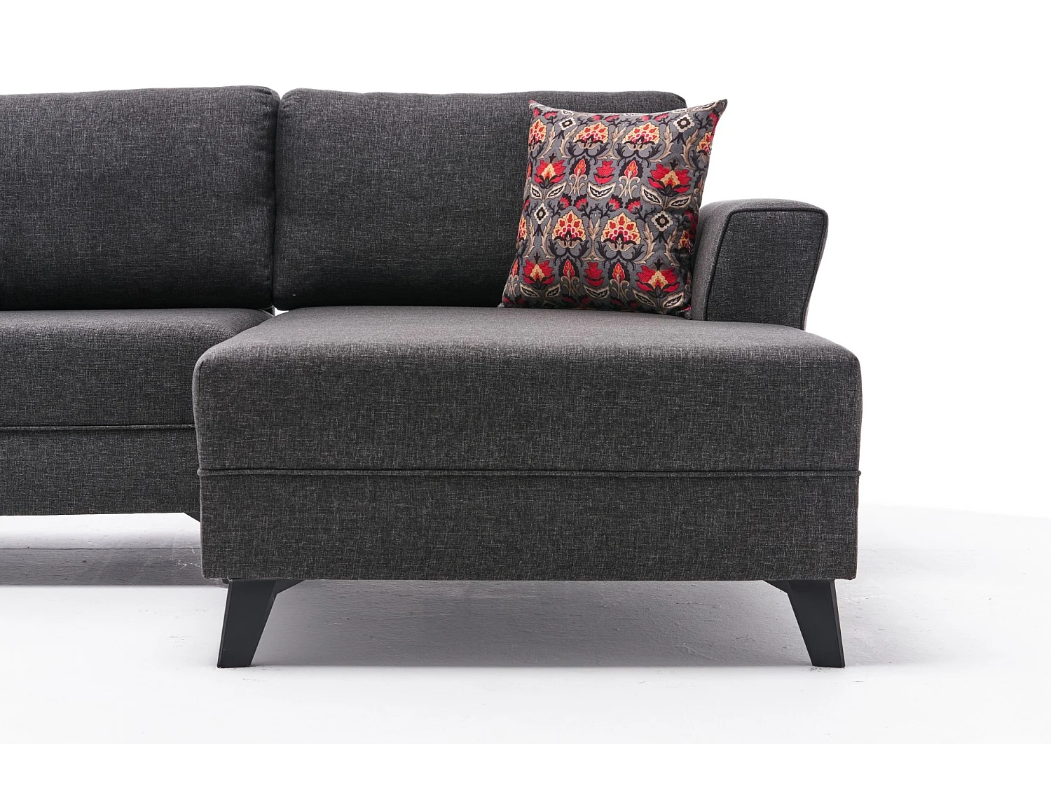 Panoramische bank antraciet stof Karina 300 cm