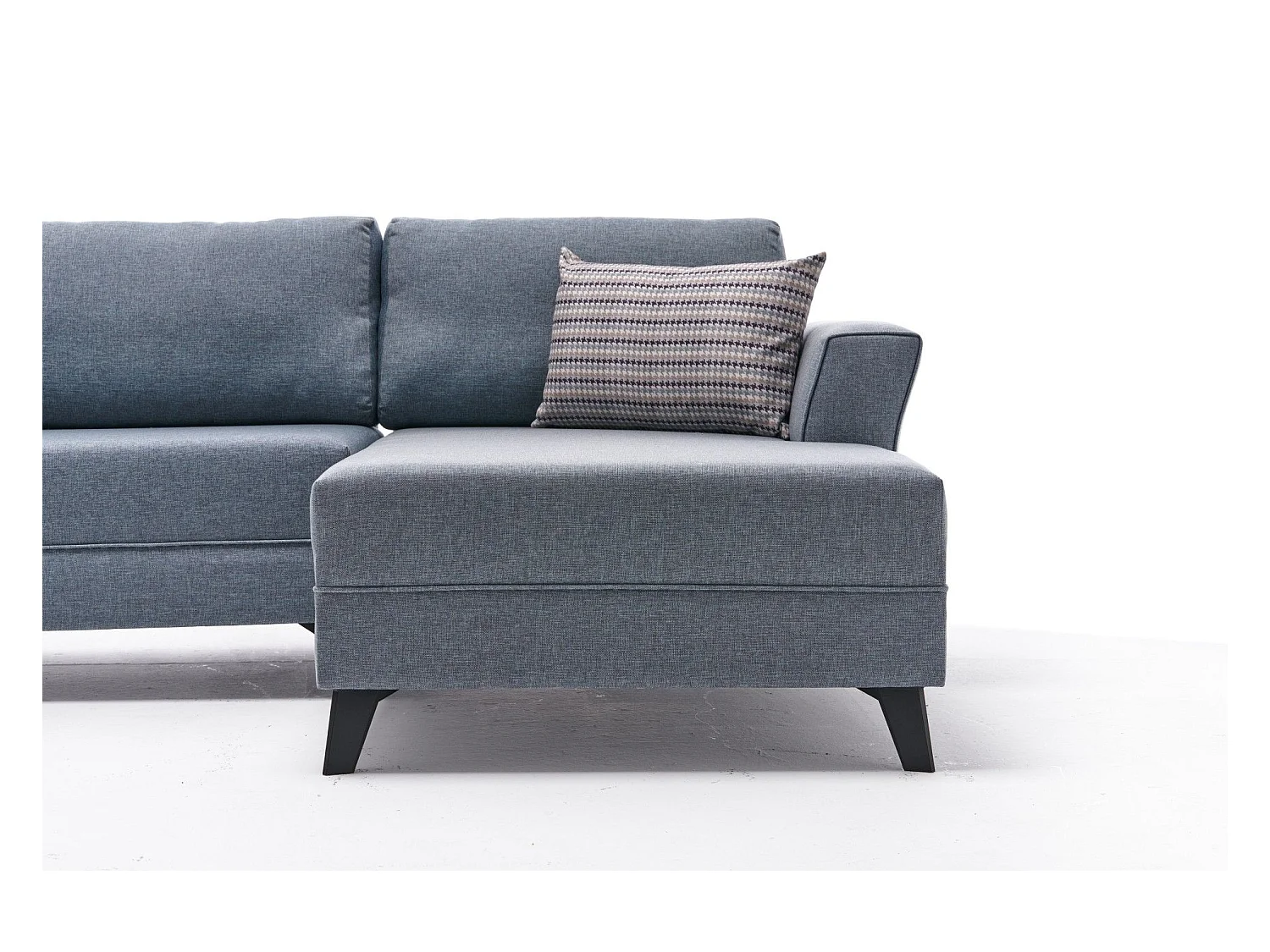 Divano angolare Altadena 299, Blu, Funzione di sonno, 300x157x78cm