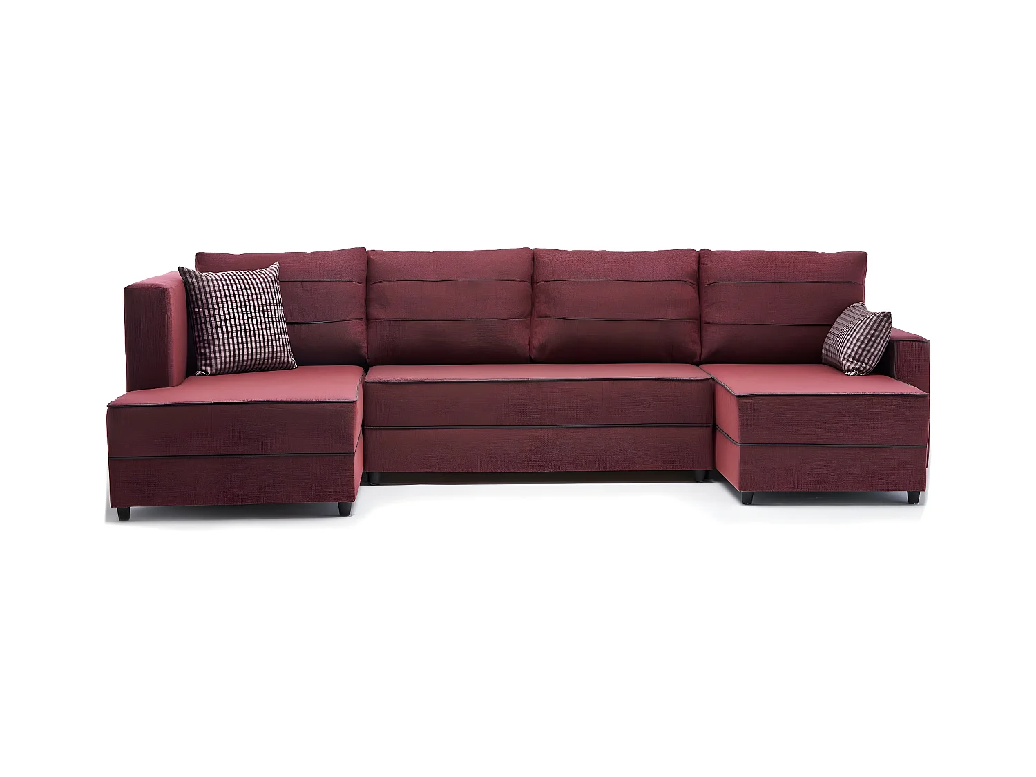 Divano angolare Altadena 313, Rosso, Funzione di sonno, Scatola da letto, 315x160x88cm