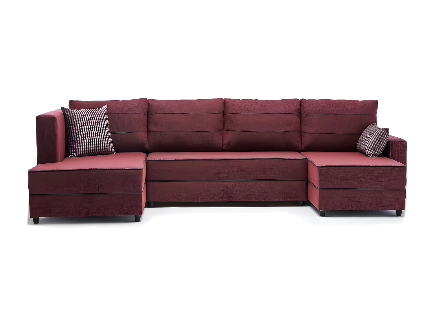 Divano angolare Altadena 313, Rosso, Funzione di sonno, Scatola da letto, 315x160x88cm