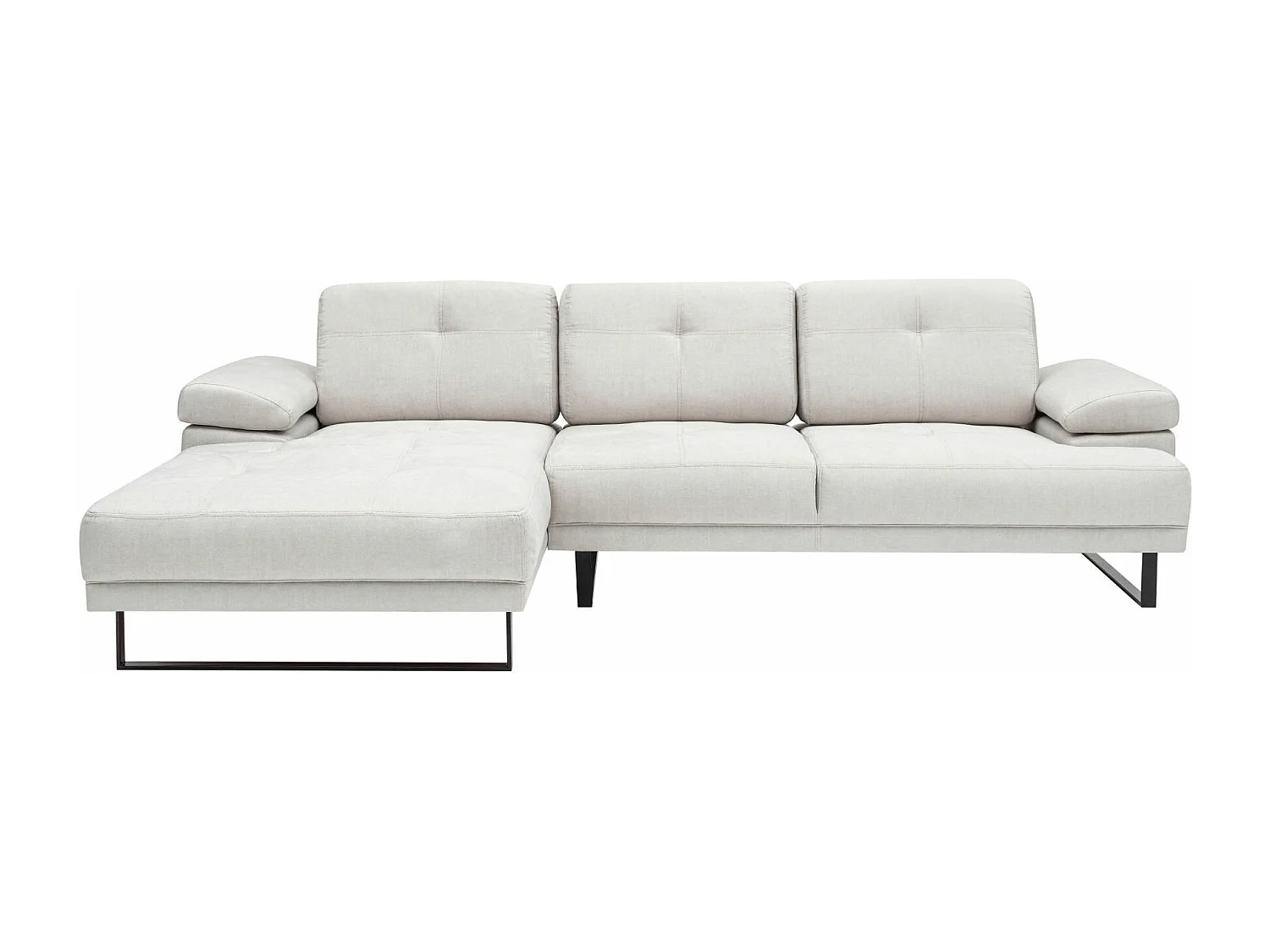 Canapé d'angle à gauche modulable Celis Tissu Beige