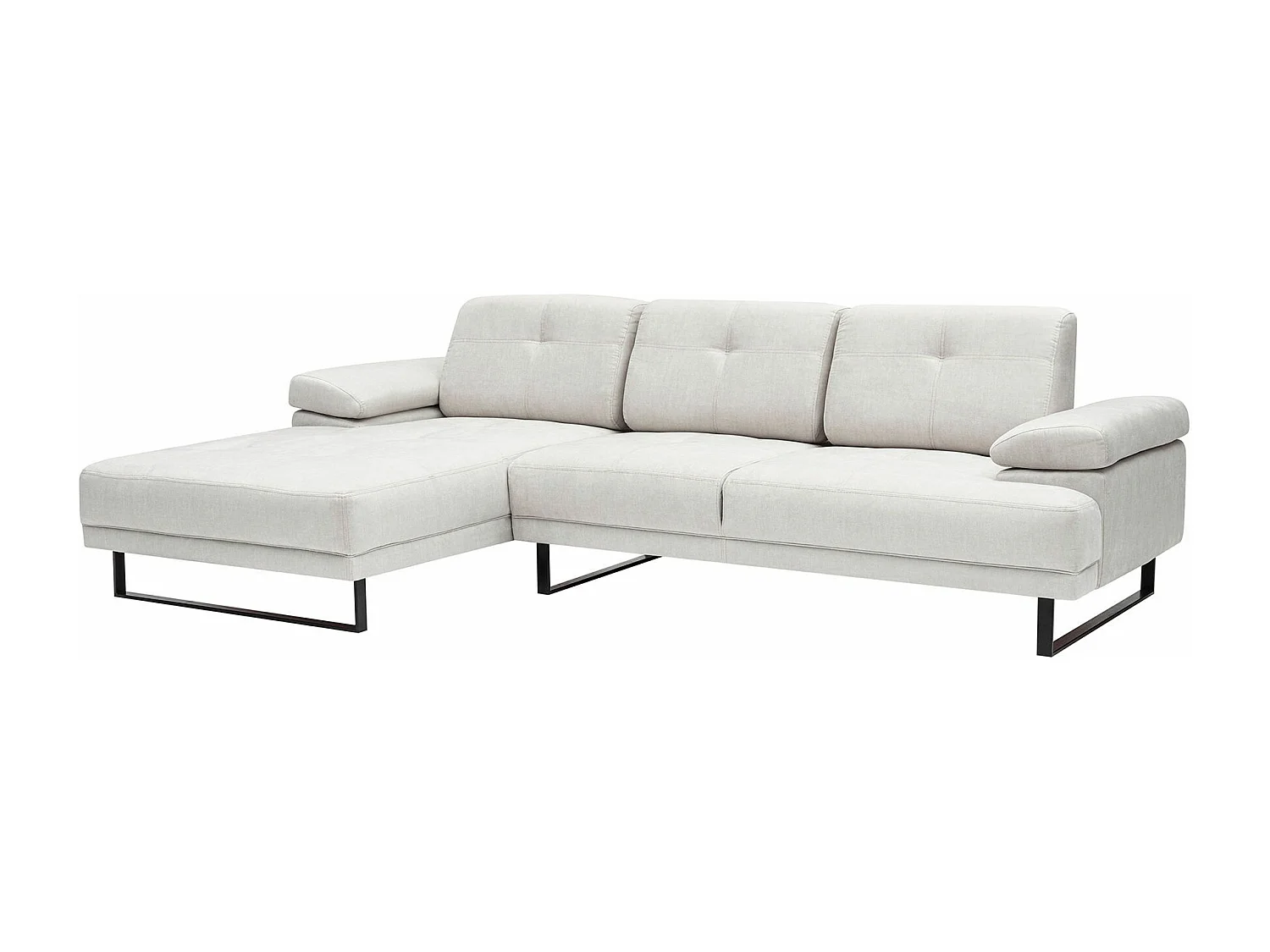 Canapé d'angle à gauche modulable Celis Tissu Beige