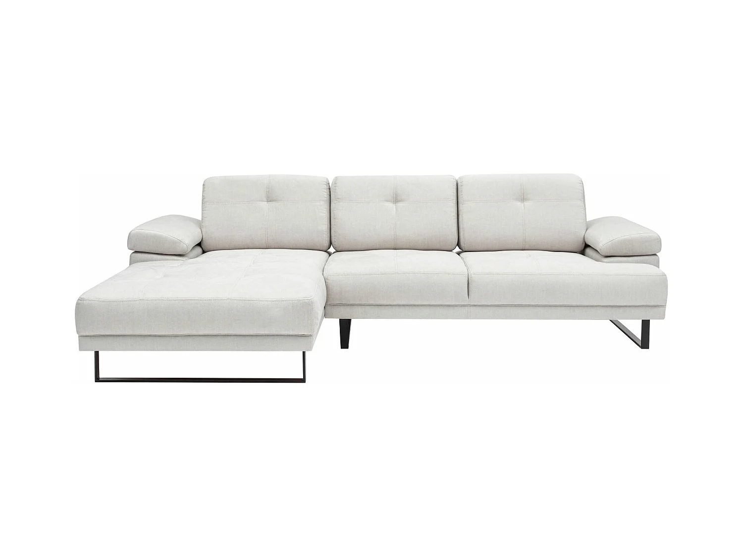 Canapé d'angle à gauche modulable Celis Tissu Beige