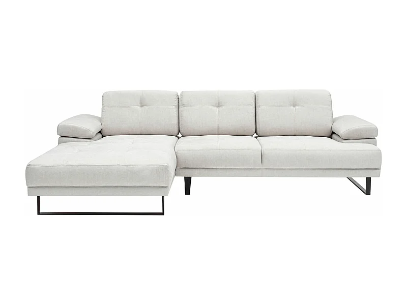 Canapé d'angle à gauche modulable Celis Tissu Beige