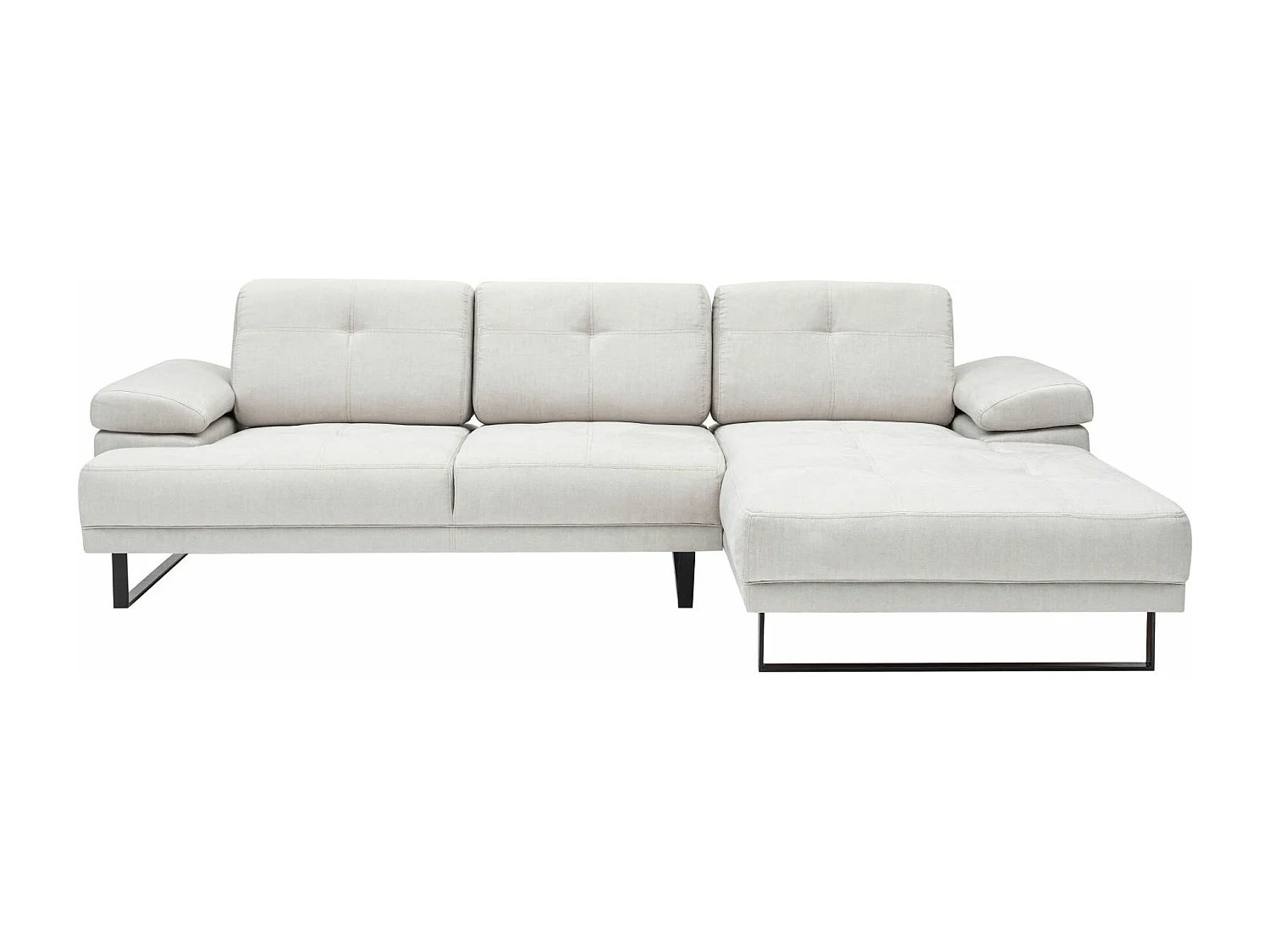 Canapé d'angle à droite modulable XL Celis Tissu Beige