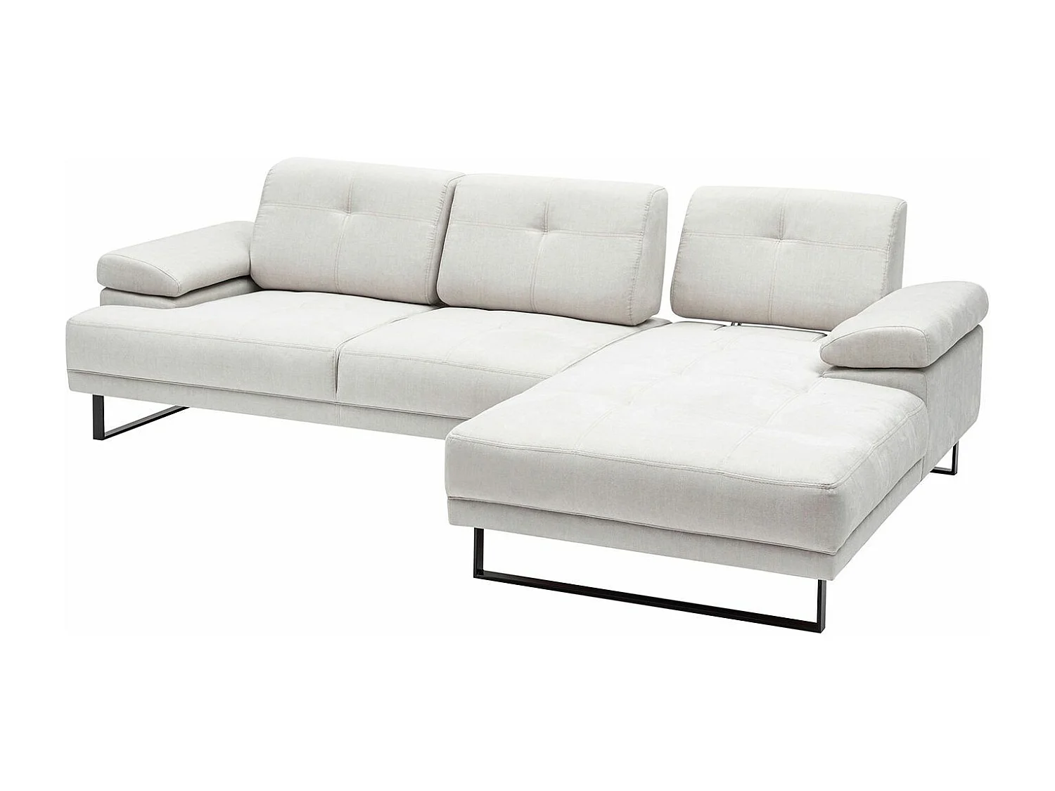 Canapé d'angle à droite modulable XL Celis Tissu Beige