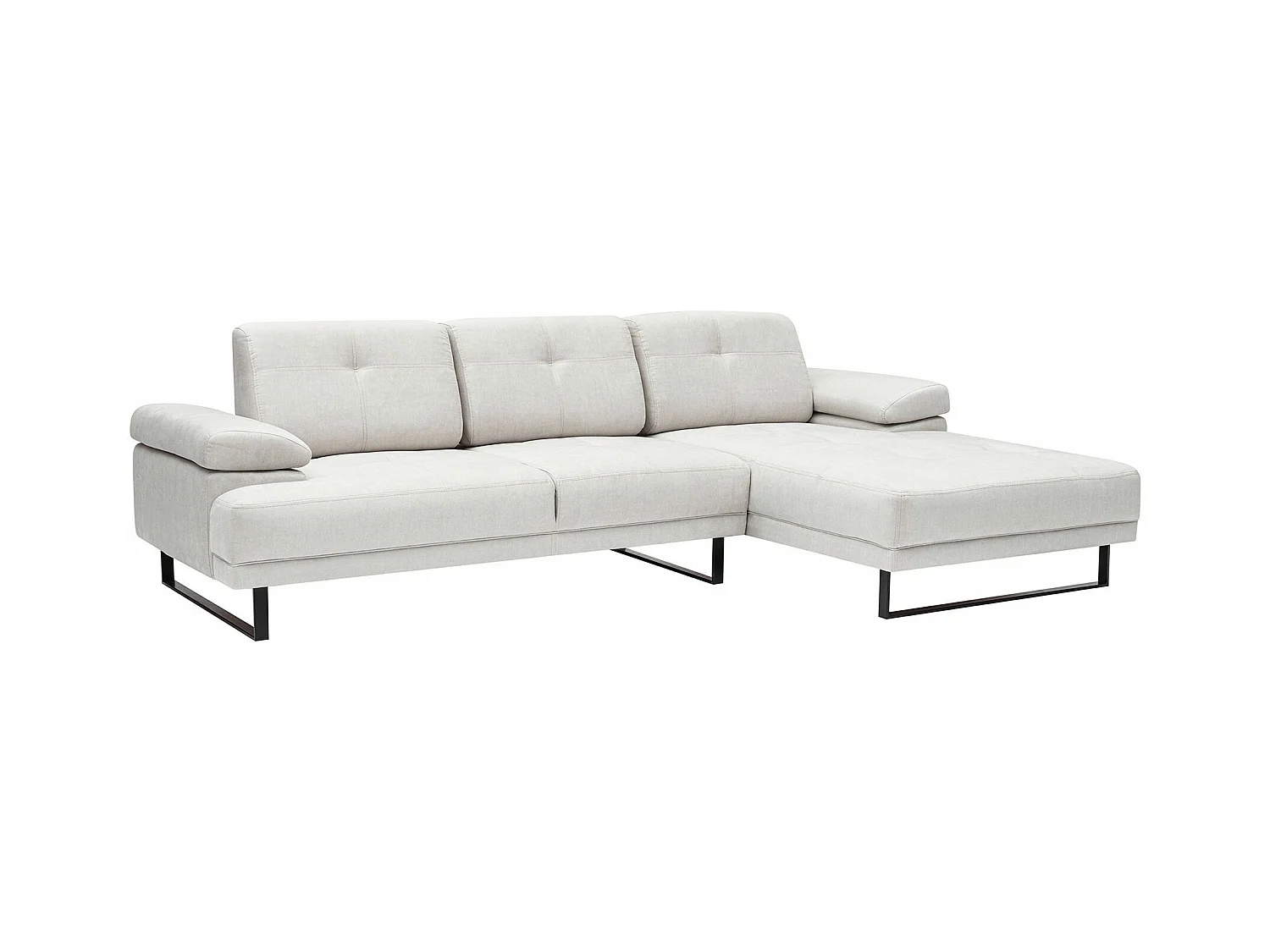 Canapé d'angle à droite modulable Celis Tissu Beige