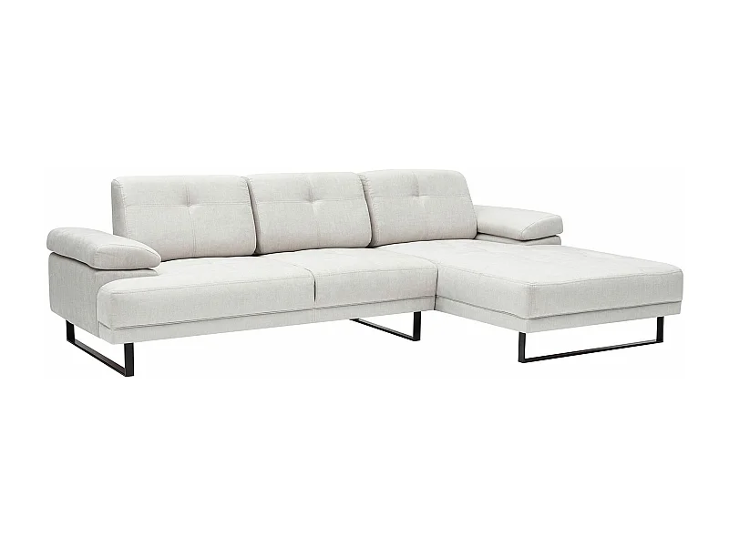 Canapé d'angle à droite modulable Celis Tissu Beige