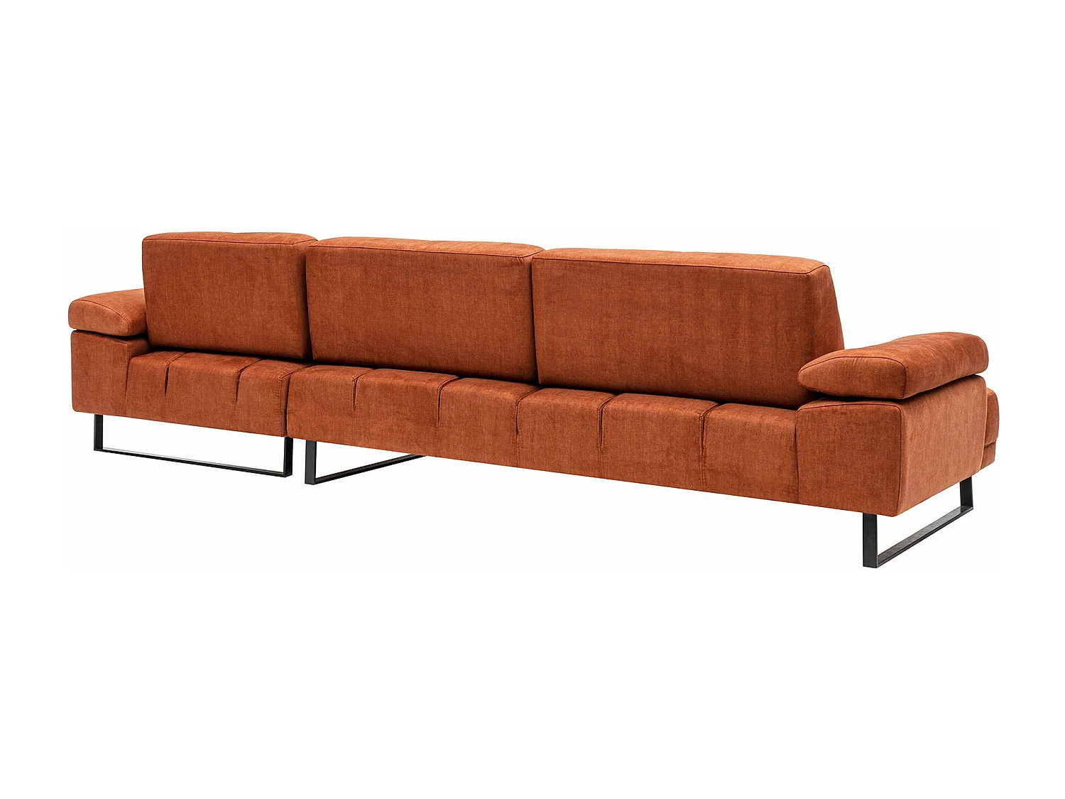 Canapé d'angle à droite modulable XL Celis Tissu Orange