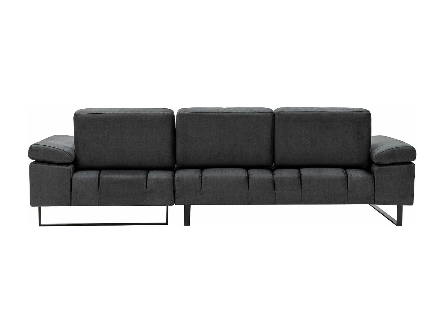 Canapé d'angle à droite modulable Celis Tissu Anthracite