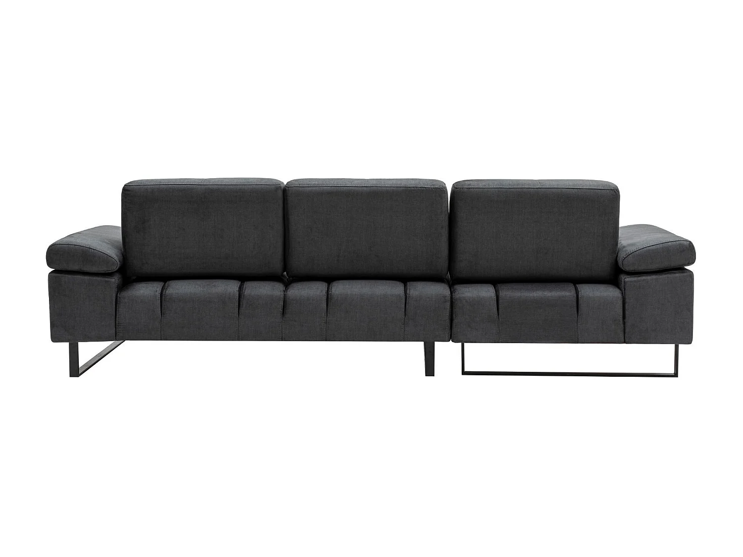 Canapé d'angle à gauche modulable XL Celis Tissu Anthracite