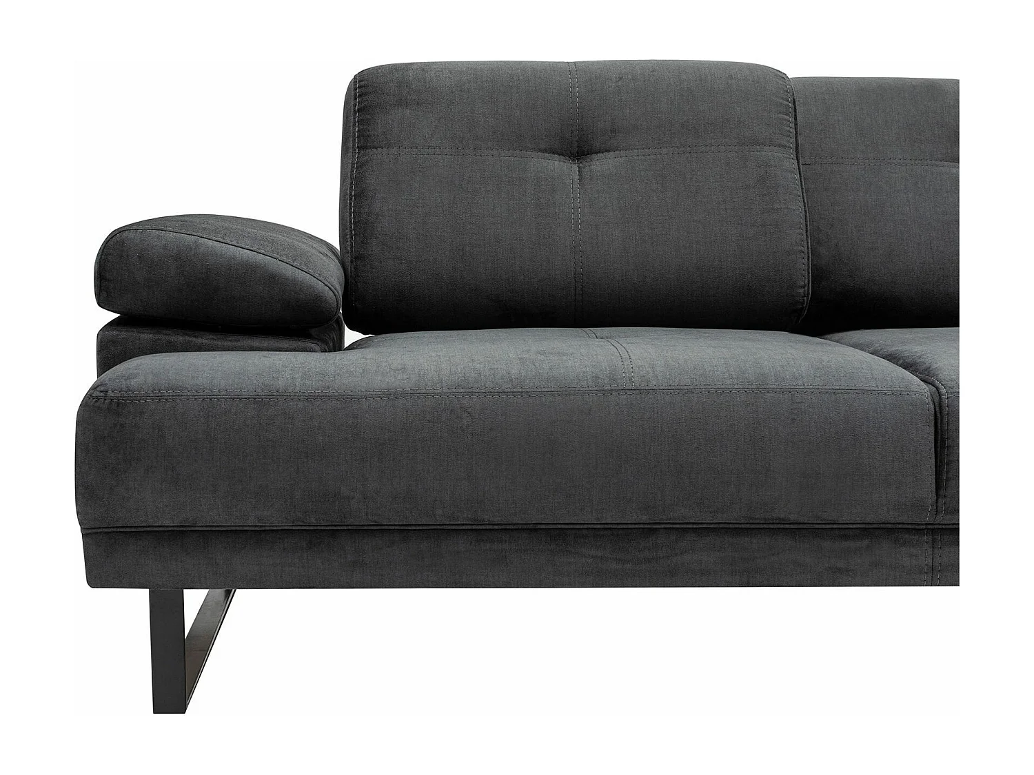 Canapé d'angle à droite modulable XL Celis Tissu Anthracite