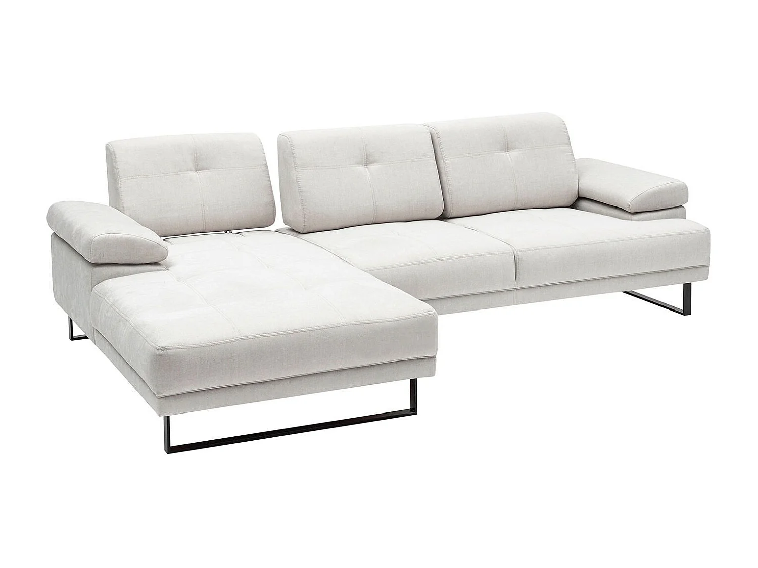 Canapé d'angle à gauche modulable XL Celis Tissu Beige