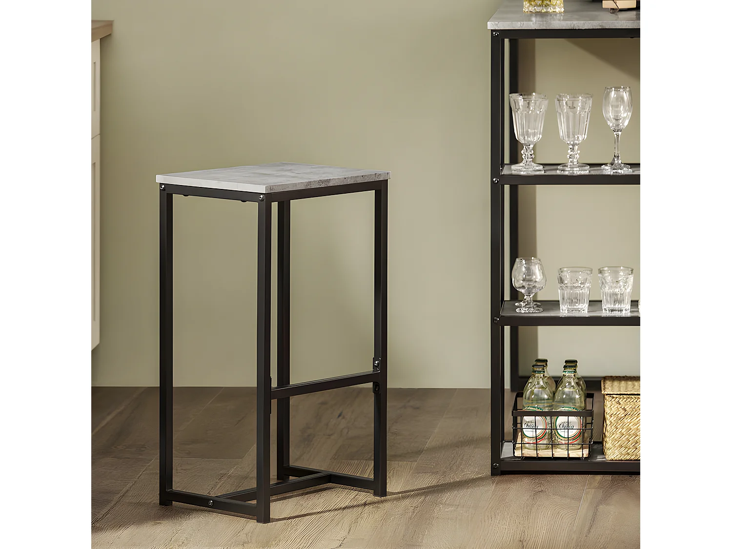 Ensemble Table de Bar + Chaises de Bar Table de Bistrot Table Mange-Debout Jeu de Bar, OGT43-HG