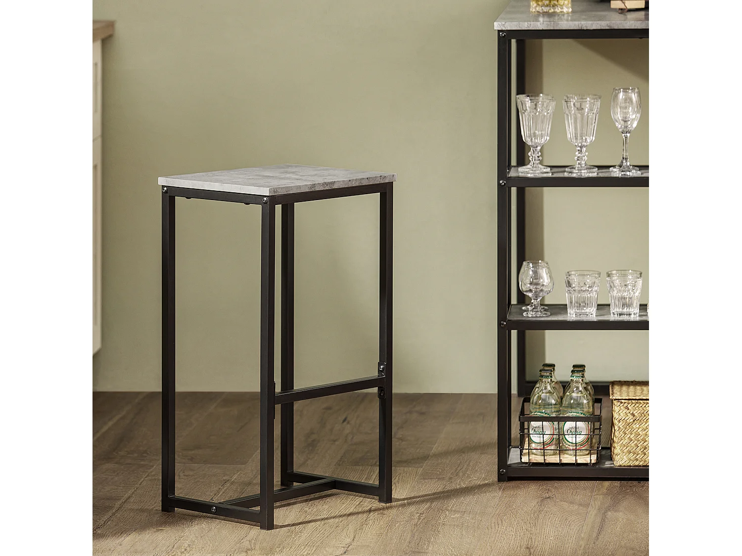 Ensemble Table de Bar + Chaises de Bar Table de Bistrot Table Mange-Debout Jeu de Bar, OGT43-HG