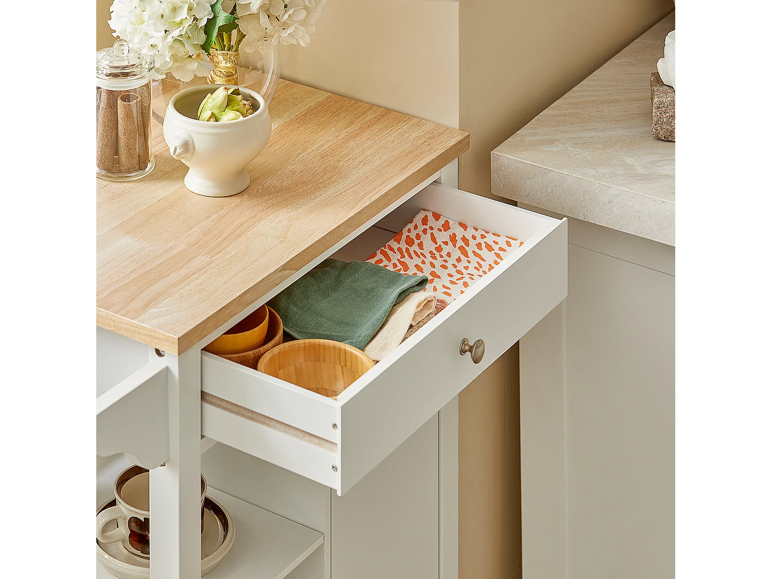 Carrito de Servir, estantería de Cocina, Carrito de Cocina móvil,FKW46-WN SoBuy ES