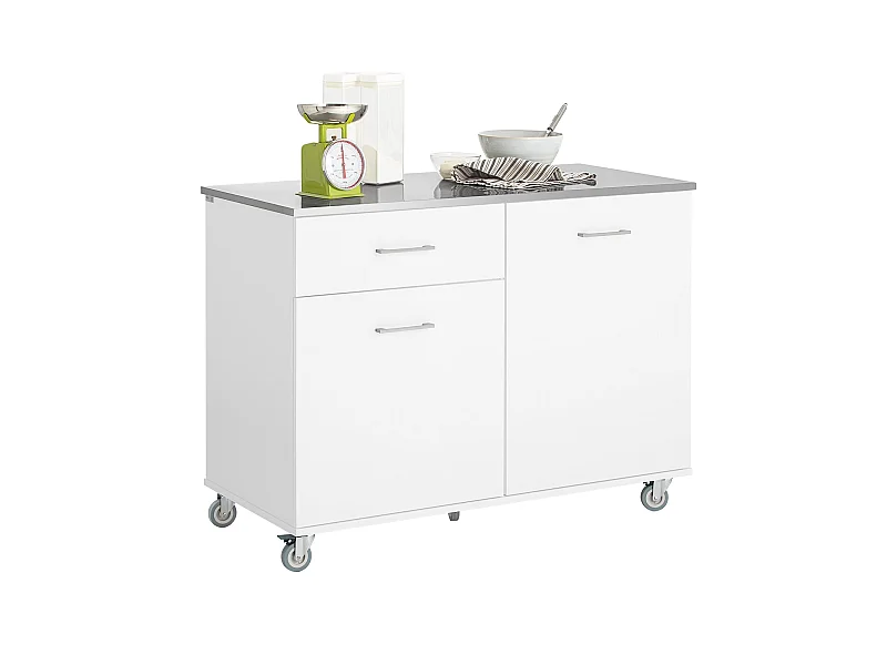SoBuy armário de cozinha, carrinho de cozinha, carrinho de cozinha com rodas FKW117-W