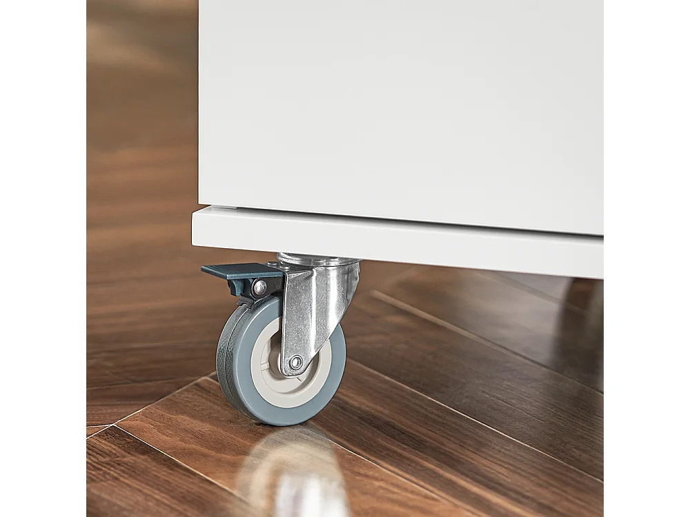 Desserte de Cuisine sur Roulettes Îlot de Cuisine Buffet avec Plan de Travail, FKW117-W