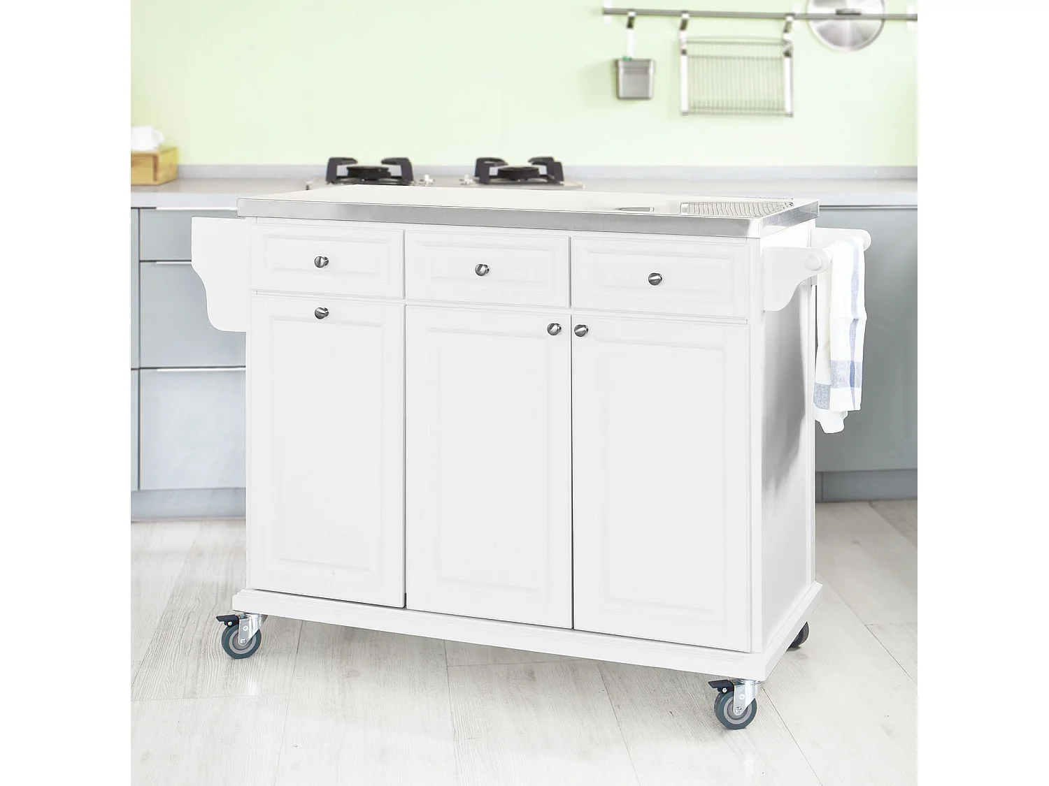 Kücheninsel FKW33-W 107 x 95 x 49 cm Weiß