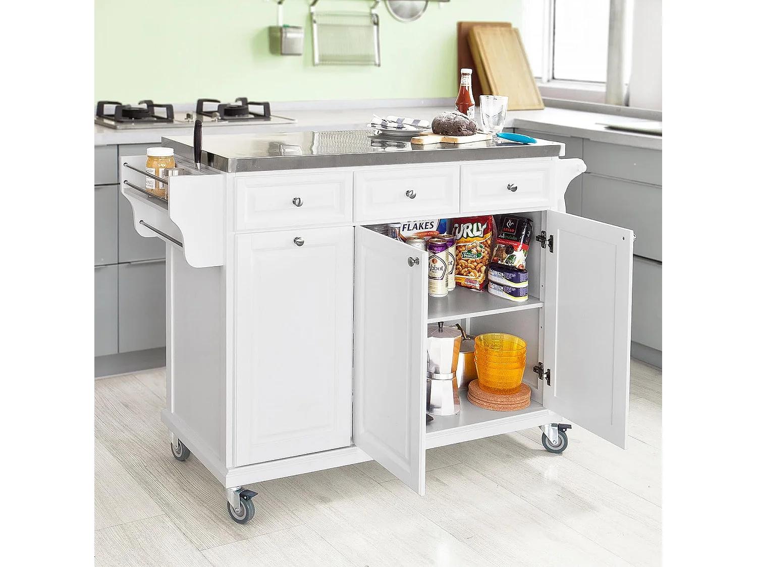 Kücheninsel FKW33-W 107 x 95 x 49 cm Weiß