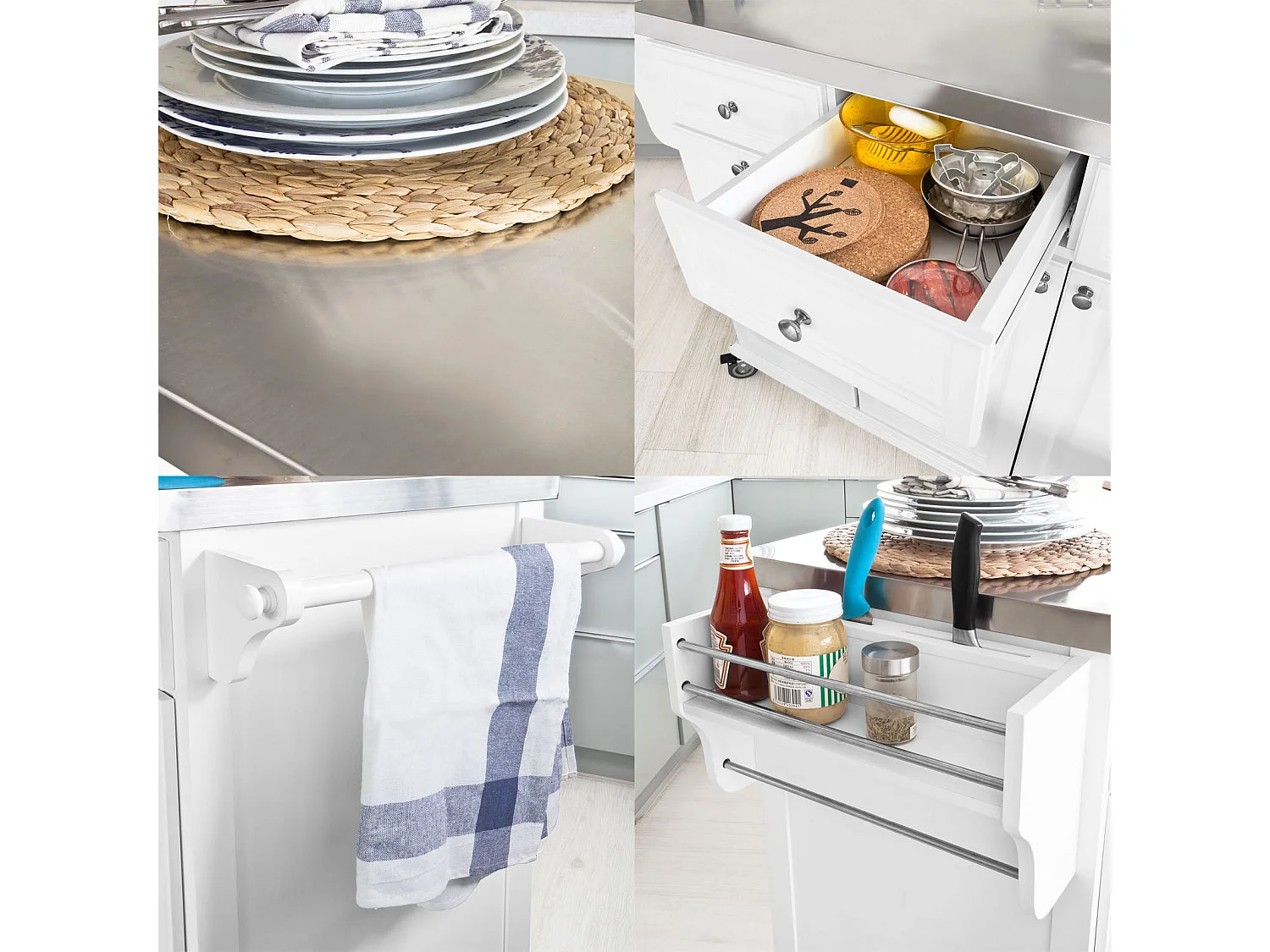 Kücheninsel FKW33-W 107 x 95 x 49 cm Weiß