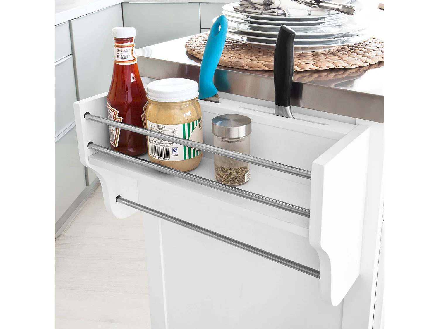 Kücheninsel FKW33-W 107 x 95 x 49 cm Weiß