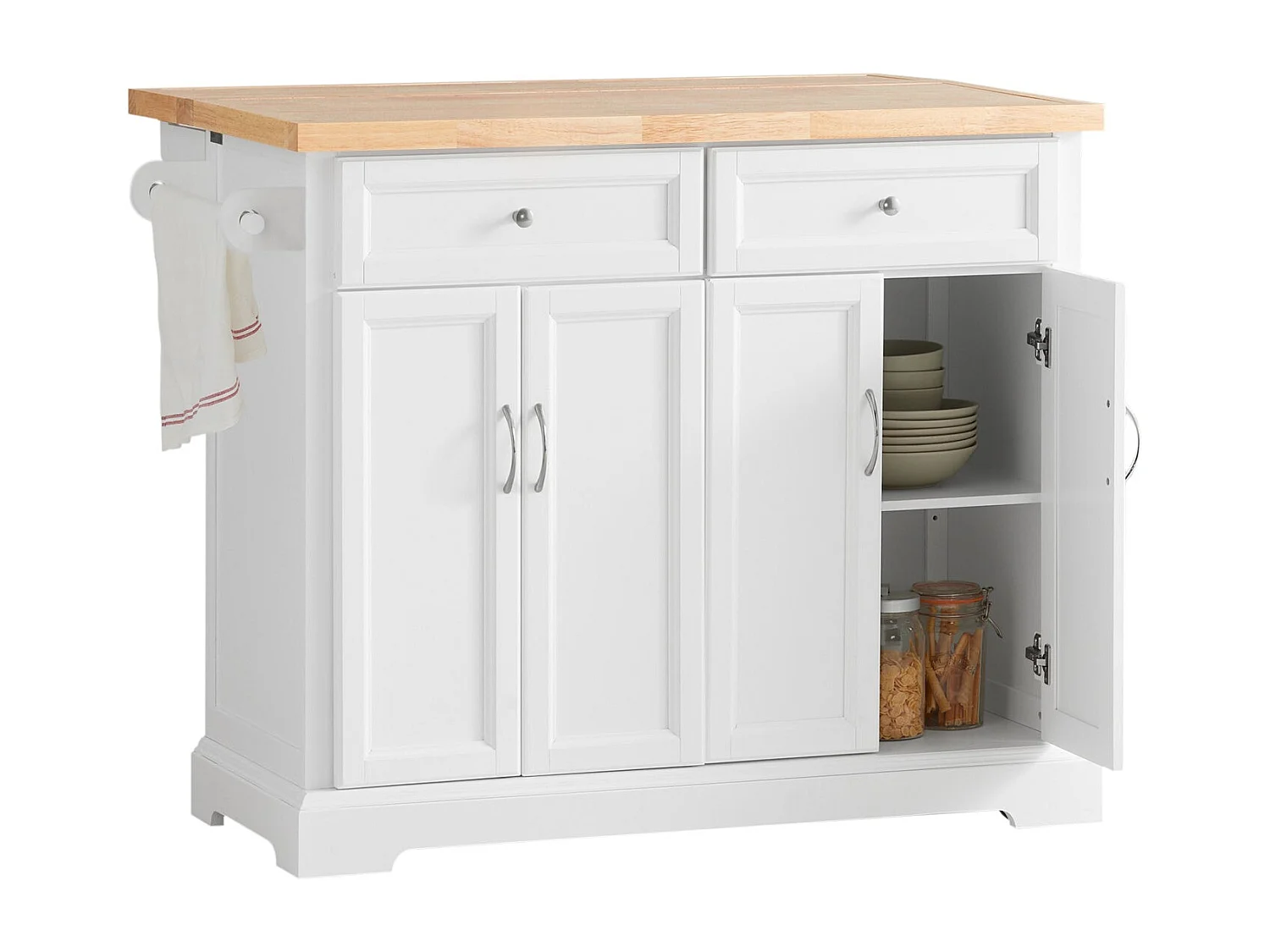 SoBuy armário de cozinha, carrinho de cozinha, carrinho de cozinha com rodas FKW71-WN