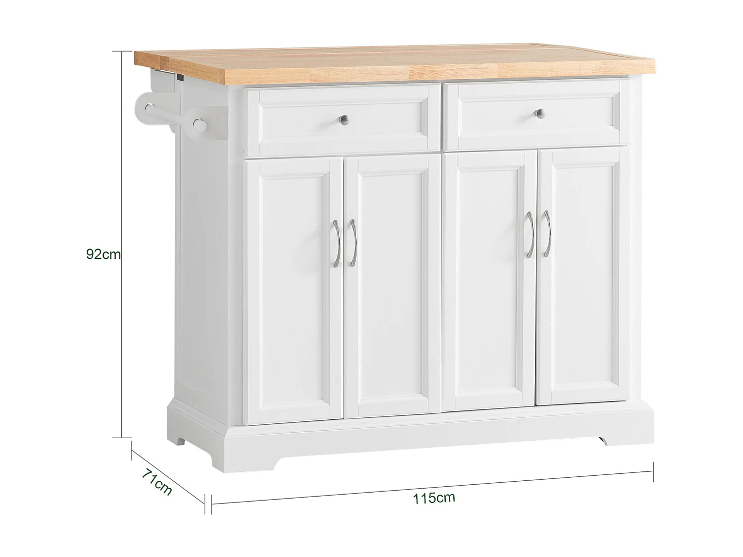 SoBuy armário de cozinha, carrinho de cozinha, carrinho de cozinha com rodas FKW71-WN