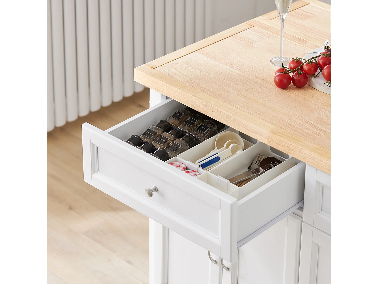 SoBuy armário de cozinha, carrinho de cozinha, carrinho de cozinha com rodas FKW71-WN