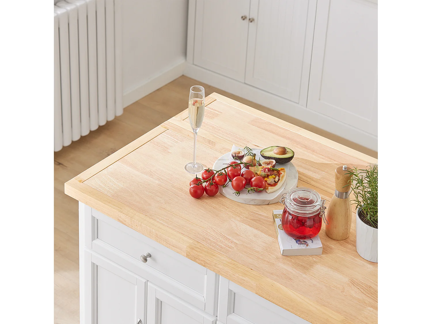 SoBuy armário de cozinha, carrinho de cozinha, carrinho de cozinha com rodas FKW71-WN