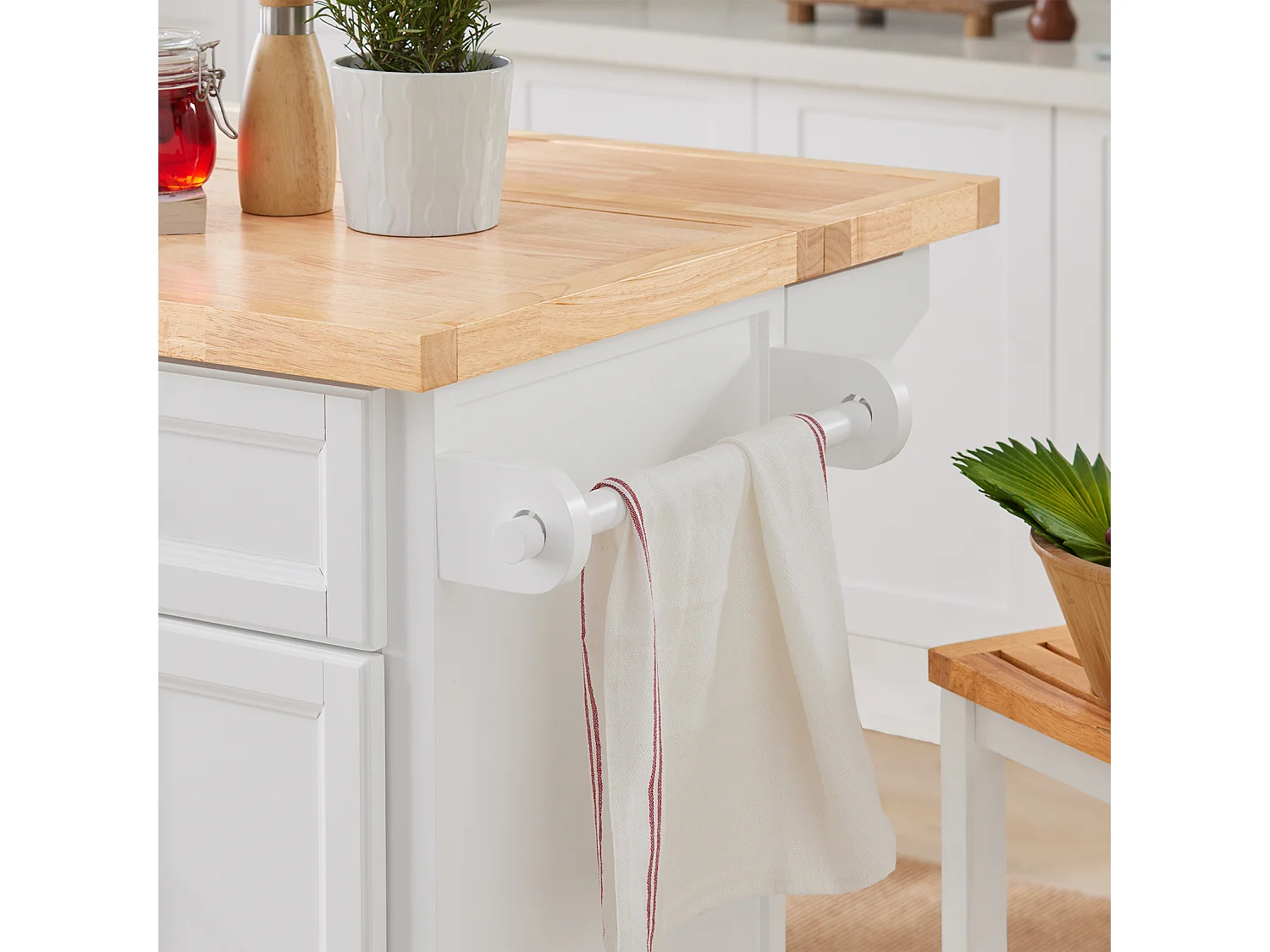 SoBuy armário de cozinha, carrinho de cozinha, carrinho de cozinha com rodas FKW71-WN