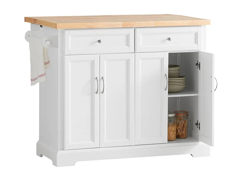 SoBuy armário de cozinha, carrinho de cozinha, carrinho de cozinha com rodas FKW71-WN