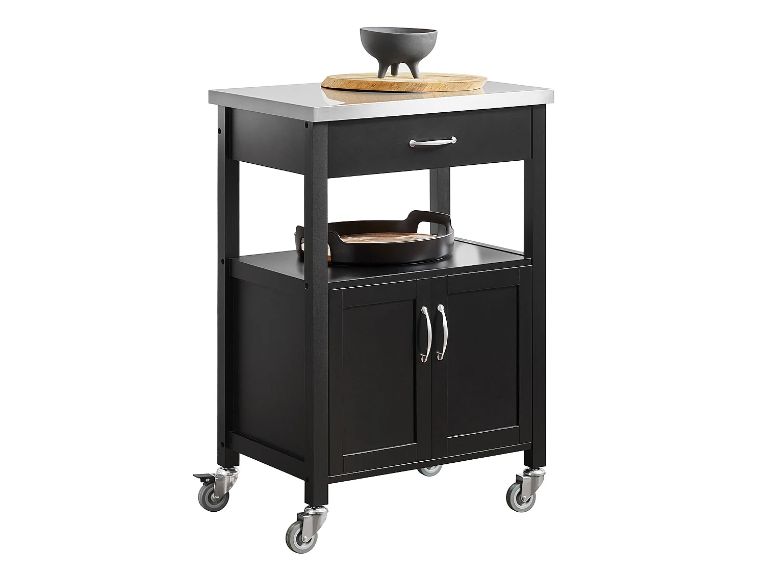 Küchenwagen FKW22-SCH 60 x 90 x 45 cm Schwarz