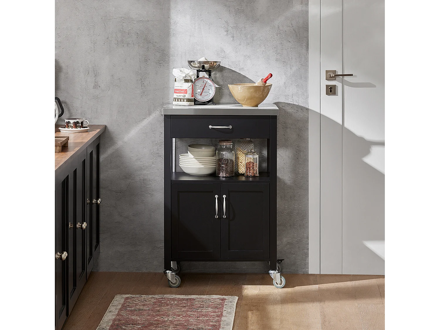 Küchenwagen FKW22-SCH 60 x 90 x 45 cm Schwarz