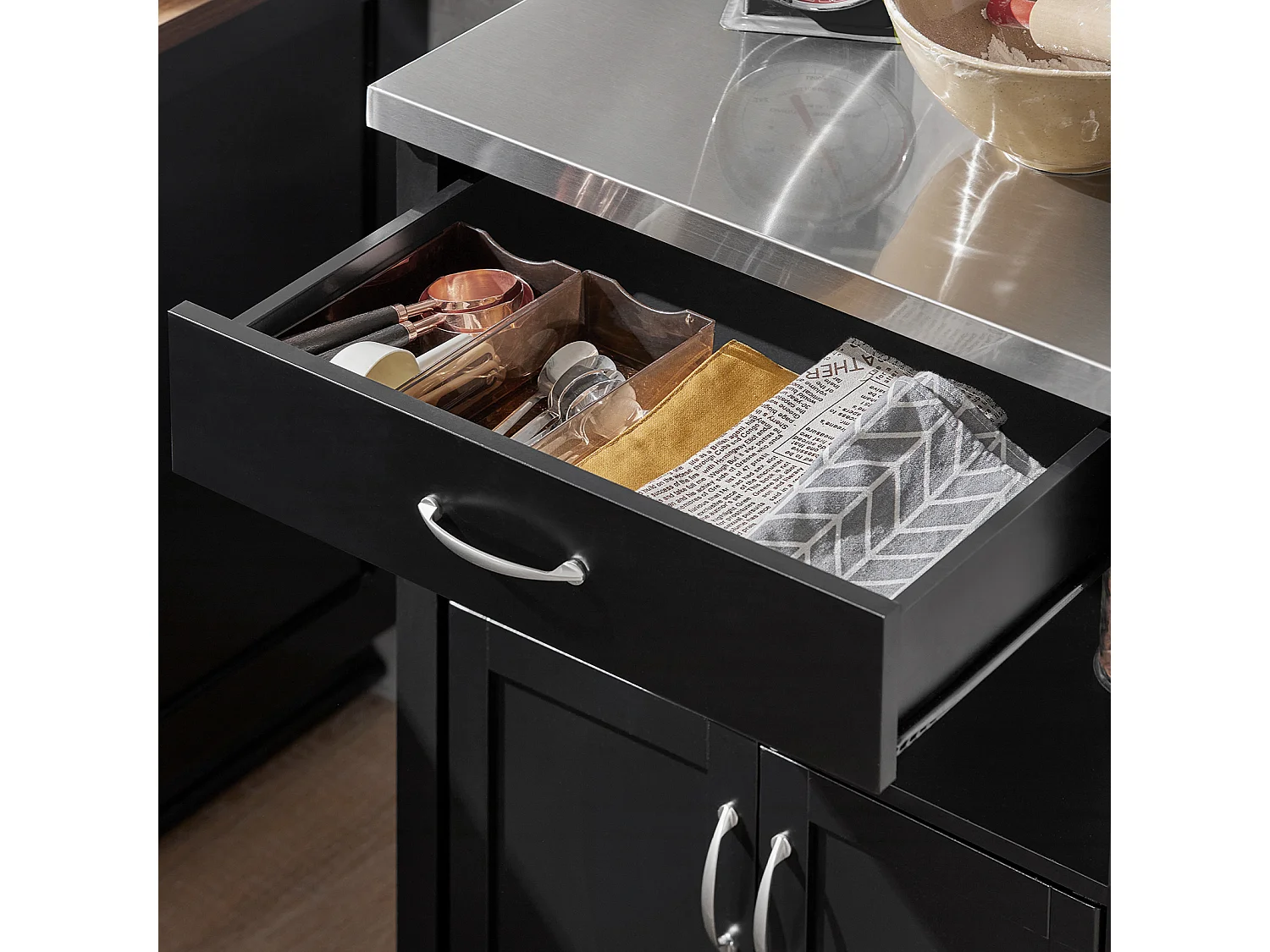 Küchenwagen FKW22-SCH 60 x 90 x 45 cm Schwarz