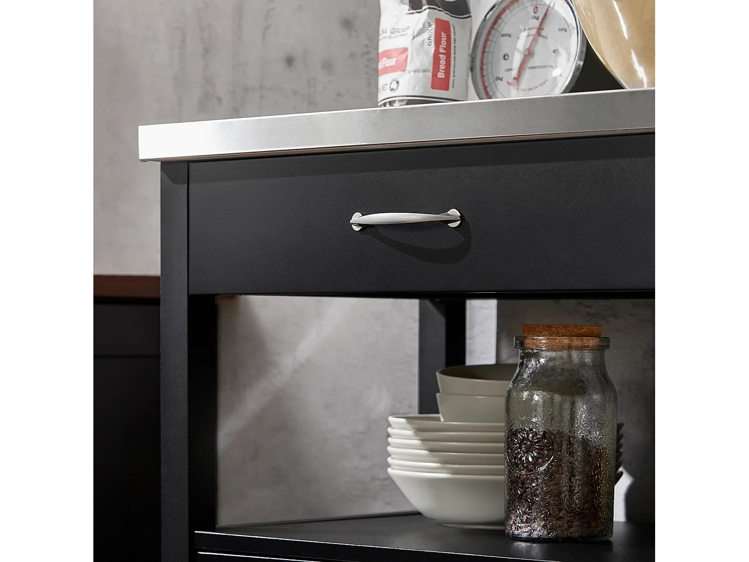 Carrito de Servir, Estantería de Cocina, Carrito de Cocina Móvil, Negro FKW22-SCH SoBuy ES