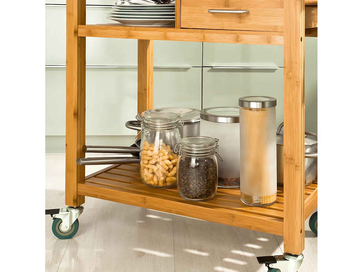 Carrito de server, Estantería de cocina, Carro de cocina naturaleza 73 x 45 x 92cm FKW26-N SoBuy ES