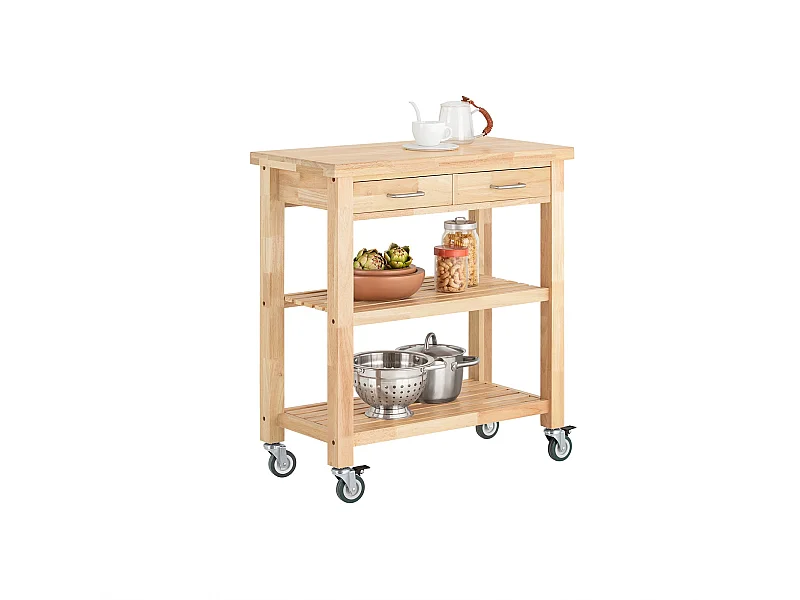 SoBuy Carrello Cucina Scaffale Cucina Mobile Cucina Legno Con Route Fkw24-N