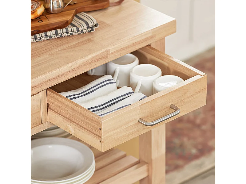 SoBuy Carrello Cucina Scaffale Cucina Mobile Cucina Legno Con Route Fkw24-N