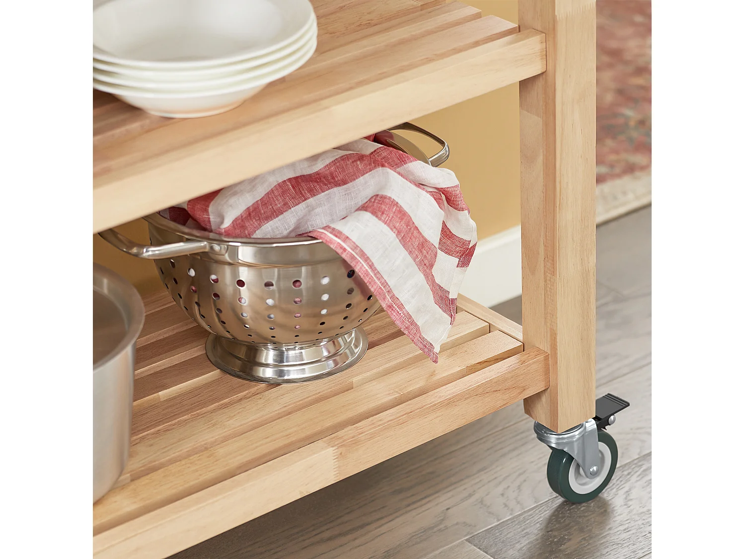 SoBuy Carrello Cucina Scaffale Cucina Mobile Cucina Legno Con Route Fkw24-N