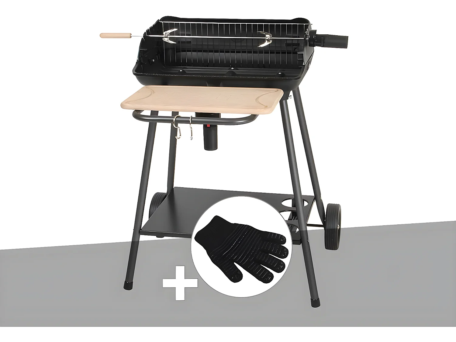 Barbecue charbon Bergamo Somagic + Gant de protection