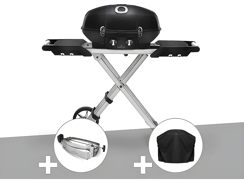 Barbecue à gaz Travel Q Pro 285X + Rôtissoire + Housse - Napoleon