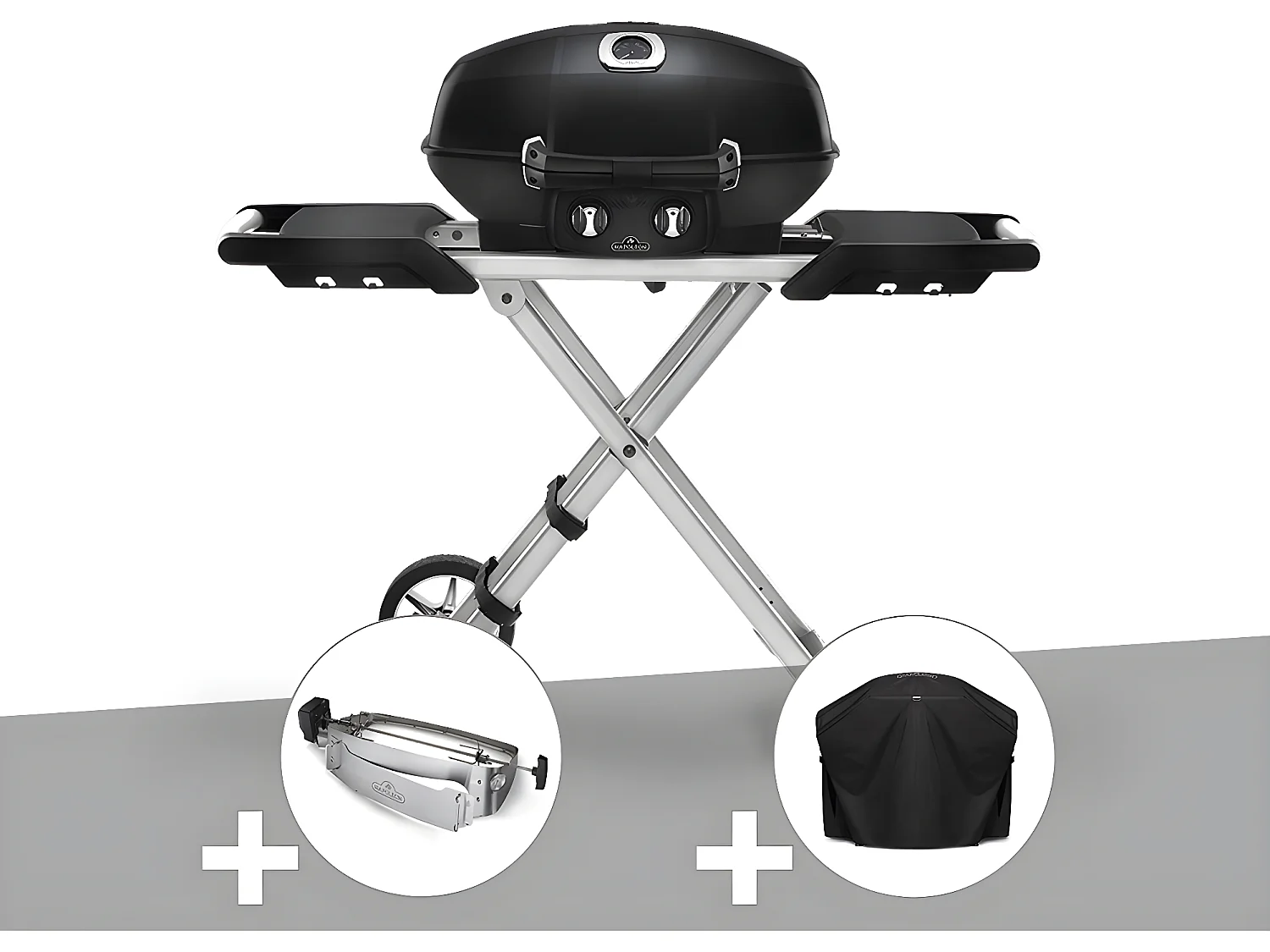 Barbecue à gaz Travel Q Pro 285X + Rôtissoire + Housse - Napoleon