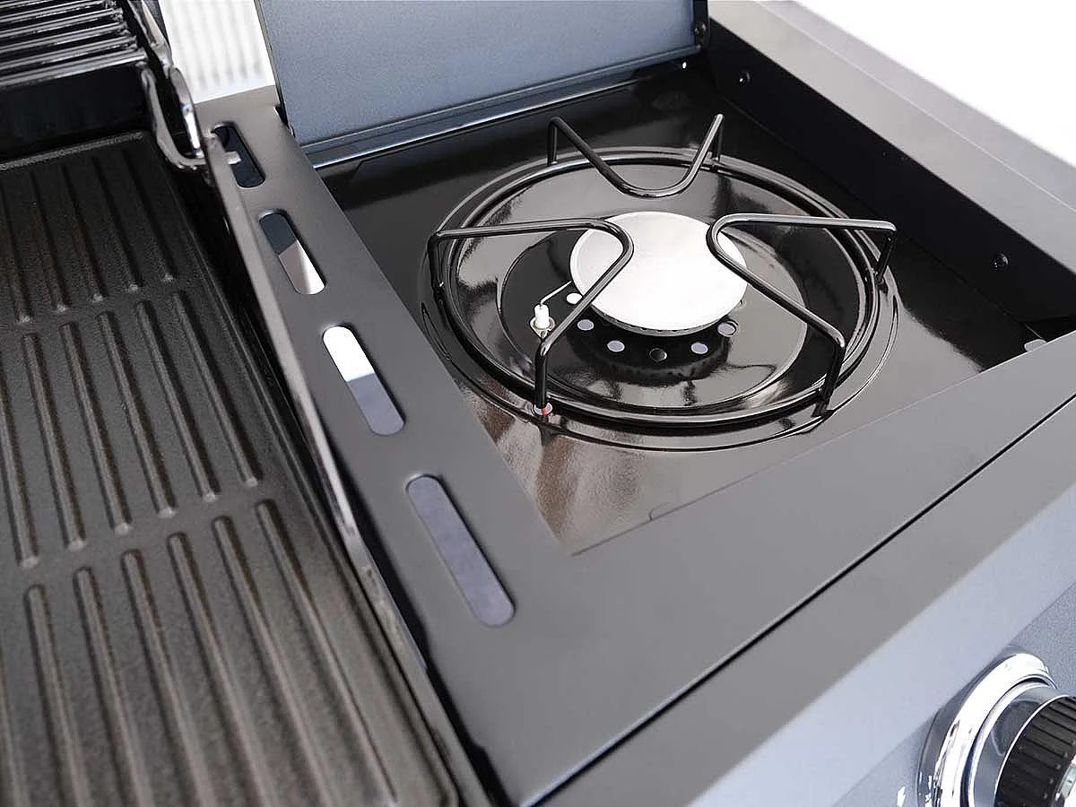 Barbecue à gaz Piretto 4 brûleurs + 1 brûleur latéral - Jardideco