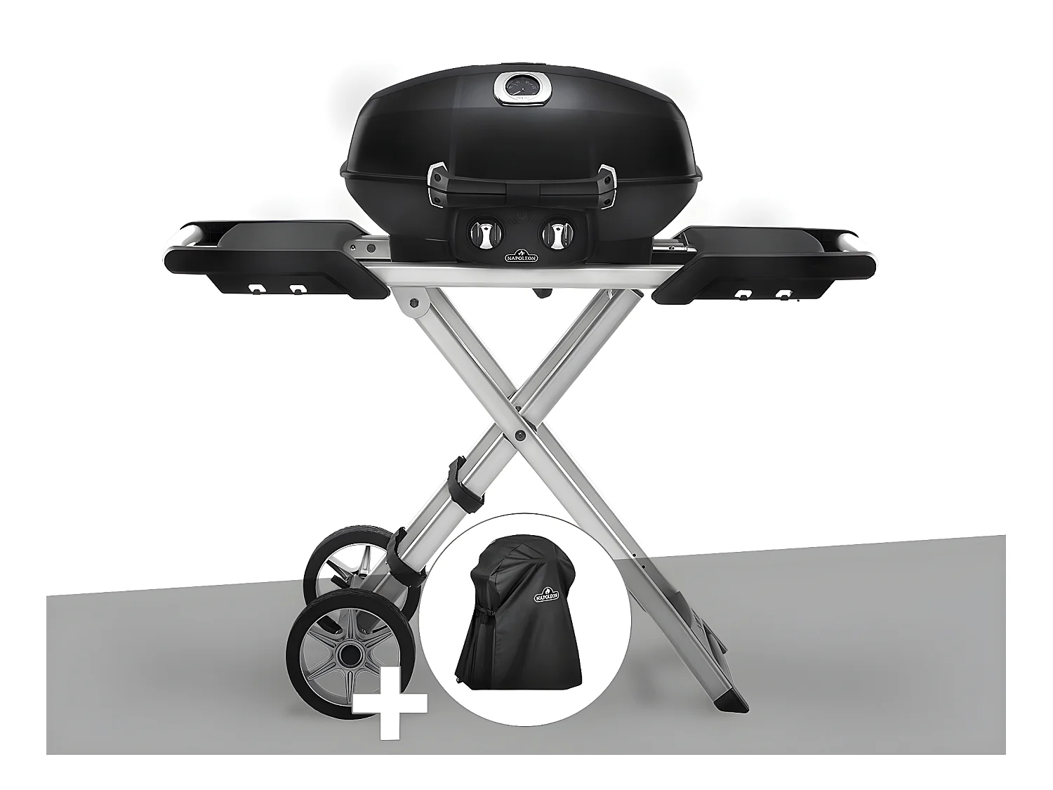 Barbecue à gaz Travel Q PRO 285X avec chariot pliant + Housse de protection - Napoleon