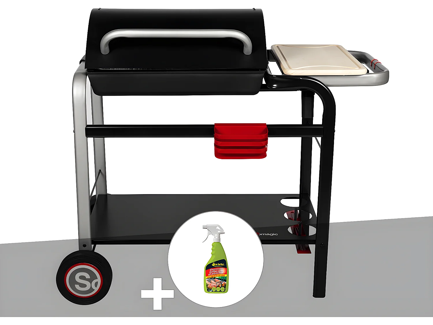 Barbecue à charbon Somagic Vulcano 2600 + Dégraissant barbecues