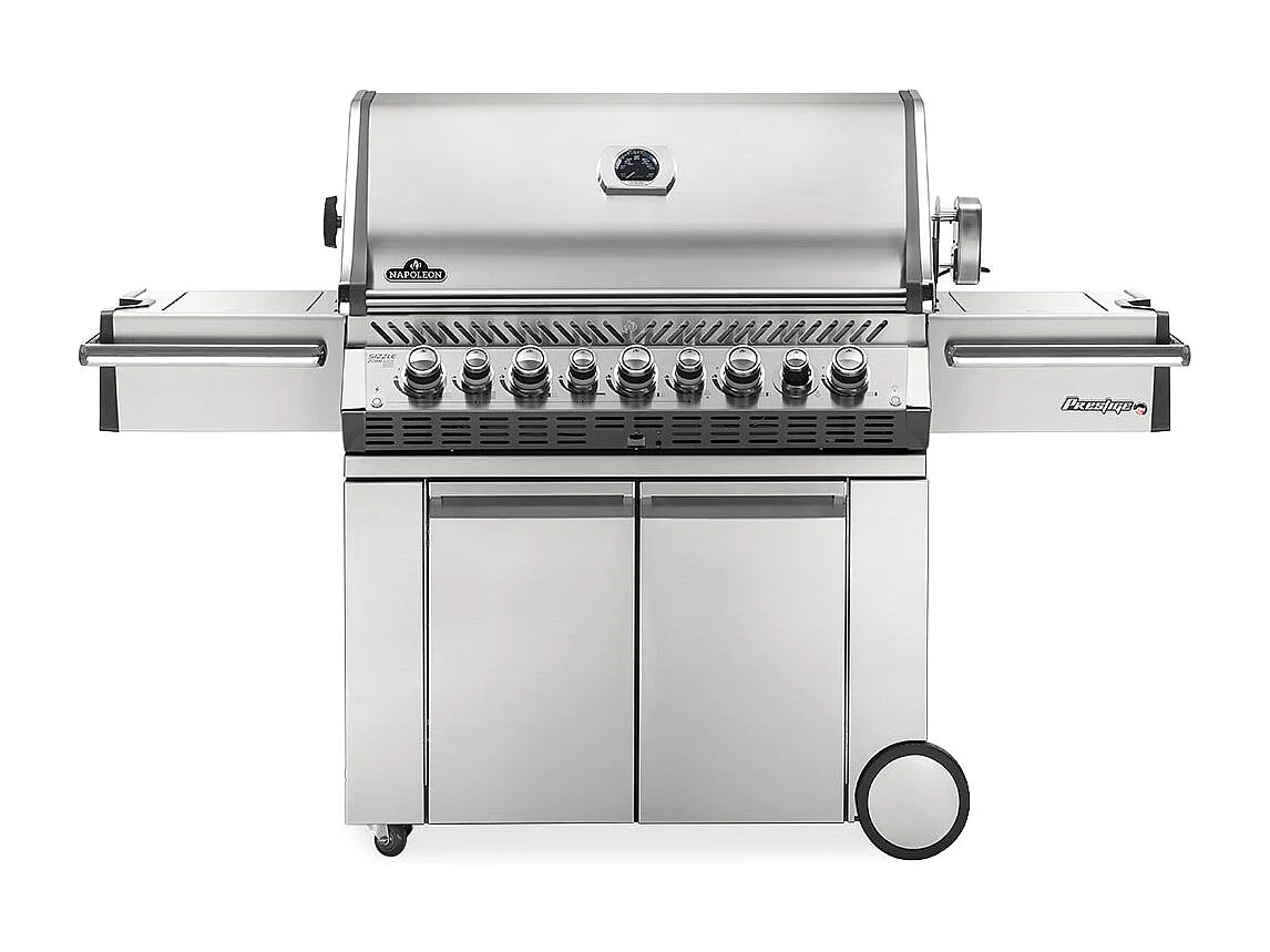 Barbecue à gaz Prestige Pro 665 SIB inox 5 brûleurs + Sizzle Zone + brûleur arrière + fumoir - Napoleon