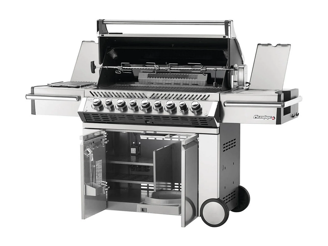Barbecue à gaz Prestige Pro 665 SIB inox 5 brûleurs + Sizzle Zone + brûleur arrière + fumoir - Napoleon