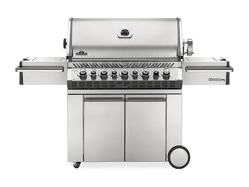 Barbecue à gaz Prestige Pro 665 SIB inox 5 brûleurs + Sizzle Zone + brûleur arrière + fumoir - Napoleon